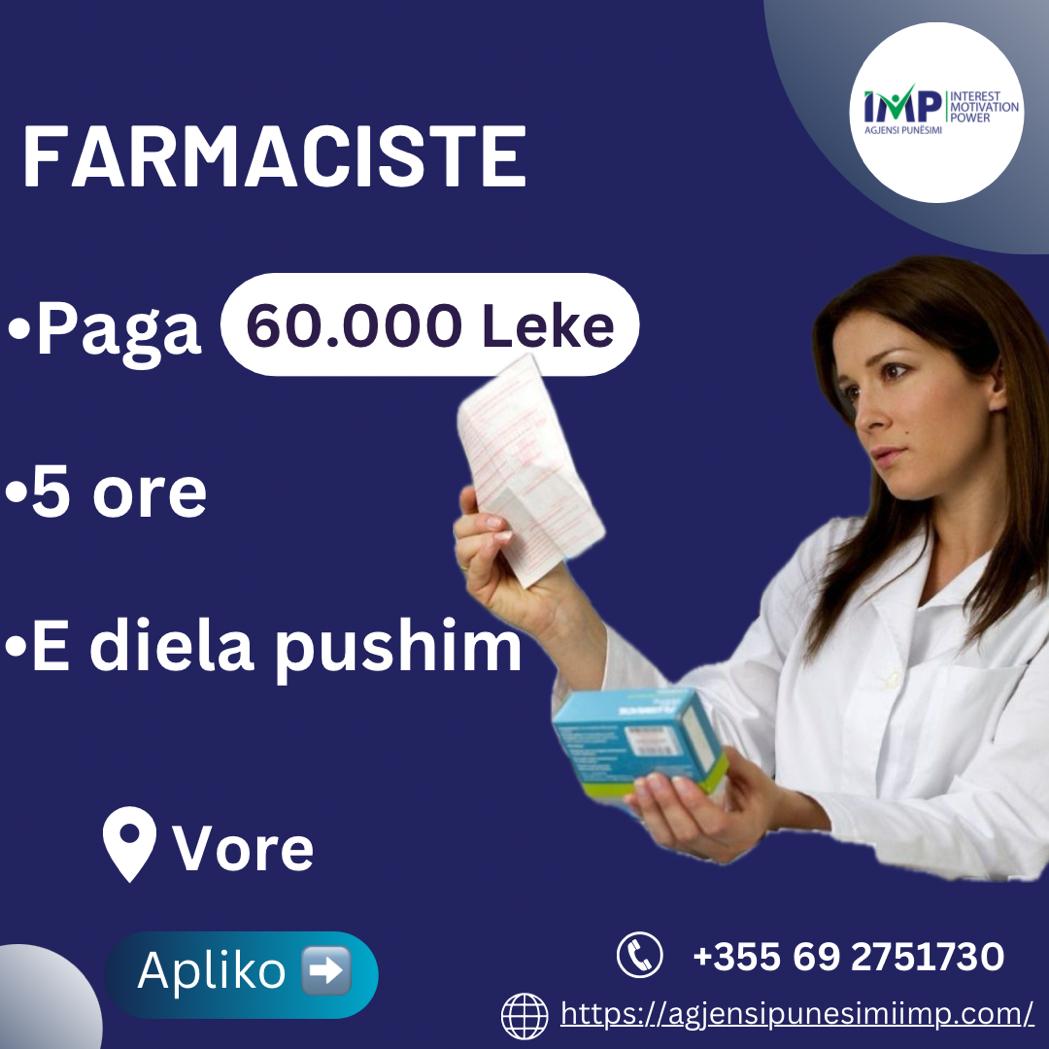 Farmaciste( Part Time), Paga 60.000 Leke 📍Vore